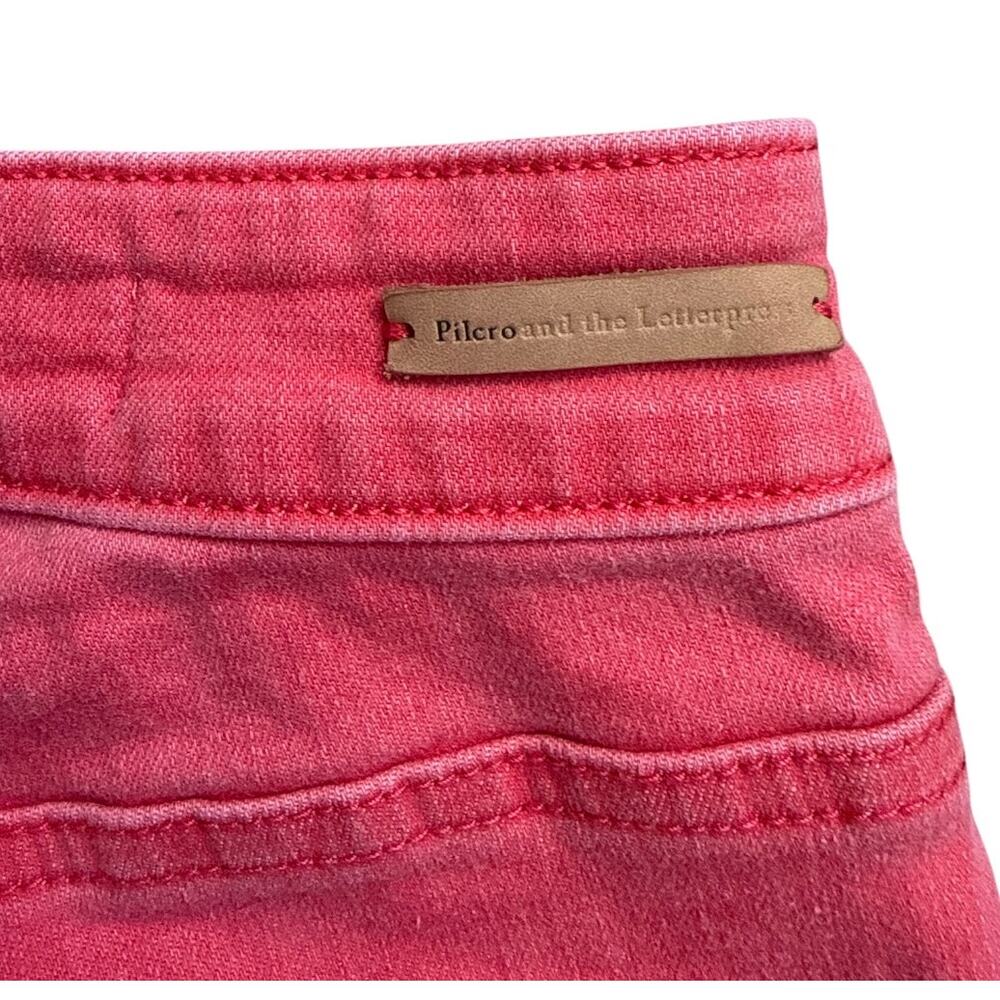 Pilcro & Letterpress x Anthropologie Coral Red High Rise Skinny Jeans Size 27 - Picture 9 of 10